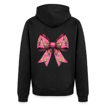 Kokette Bogen Van Meter Besucher Kryptide - Unisex Premium Bio Zip Hoodie - Schwarz - Hinten - Nico (187cm)