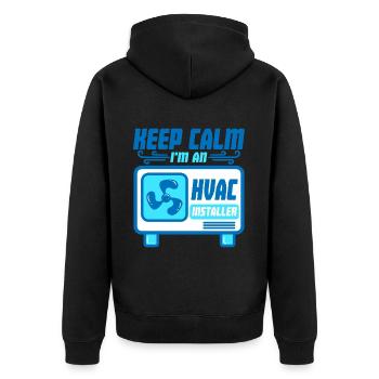 Technicien en climatisation Restez calme Je suis un installateur CVC - Veste à capuche bio Premium Unisexe - noir - Dos - Nico (187cm)