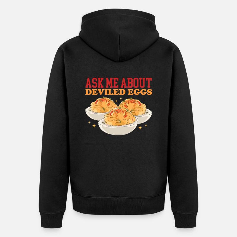 Stuffed Eggs Deviled Eggs Gift - Unisex Premium Organic Zip Hoodie - black