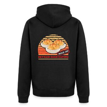 Deviled Eggs Gefüllte Eier Geschenk - Unisex Premium Bio Zip Hoodie - Schwarz - Hinten - Nico (187cm)