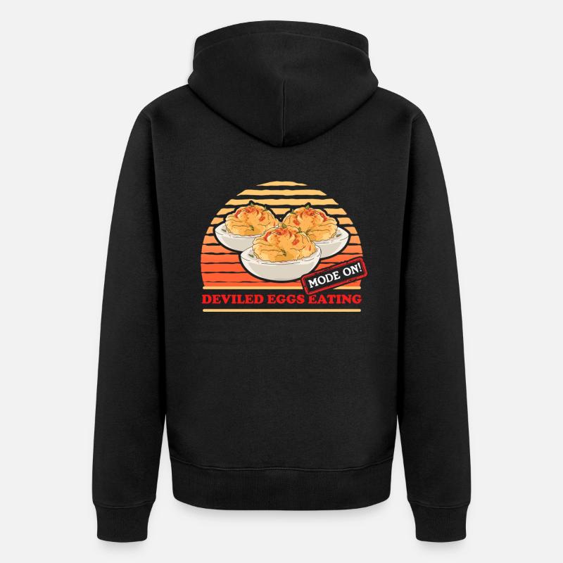 Deviled Eggs Gefüllte Eier Geschenk - Unisex Premium Bio Zip Hoodie - Schwarz