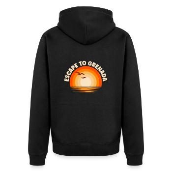 I'm fleeing to Grenada - Unisex Premium Organic Zip Hoodie - black - Back - Nico (187cm)