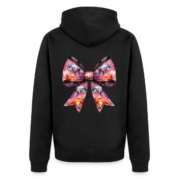 Coquette Bow Goldfish Fish Pattern Mom Mothers - Unisex Premium Organic Zip Hoodie - black - Back - Nico (187cm)