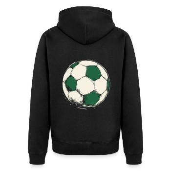 Green football for teams and clubs - Unisex Premium Organic Zip Hoodie - black - Back - Nico (187cm)