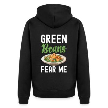 Casserole de haricots verts - Veste à capuche bio Premium Unisexe - noir - Dos - Nico (187cm)