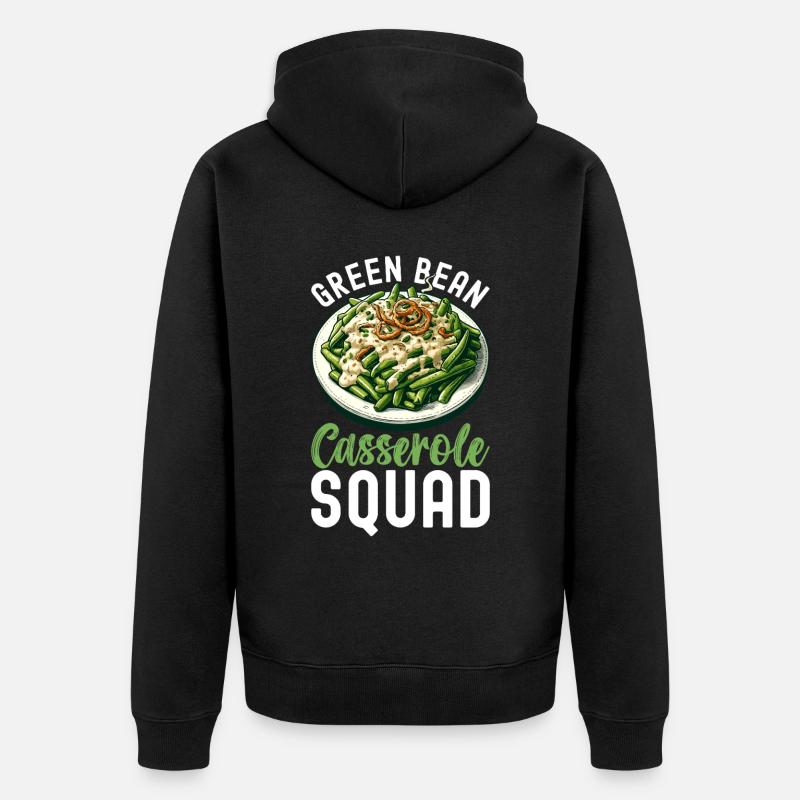Casserole de haricots verts - Veste à capuche bio Premium Unisexe - noir