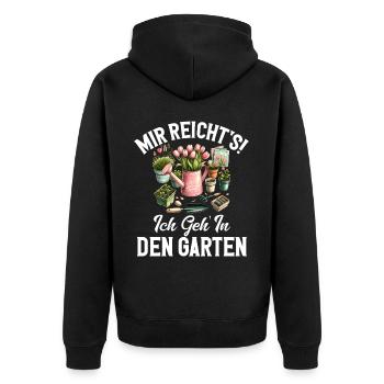 Gärtner Pflanzen Gartenarbeit Gartenbau - Unisex Premium Bio Zip Hoodie - Schwarz - Hinten - Nico (187cm)