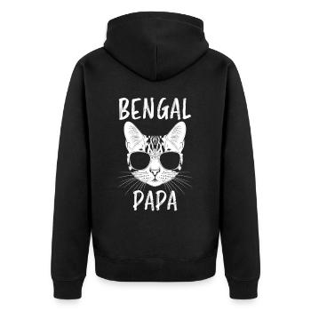 Bengalkatze Spruch Lustiges Bengalkatzen Geschenk - Unisex Premium Bio Zip Hoodie - Schwarz - Hinten - Nico (187cm)