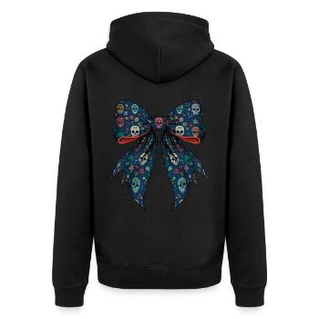 Coquette Arc Jour du Mort Crâne en Sucre - Veste à capuche bio Premium Unisexe - noir - Dos - Nico (187cm)