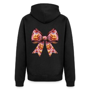 Coquette noeud pépite de poulet Nugget Nug motif - Veste à capuche bio Premium Unisexe - noir - Dos - Nico (187cm)