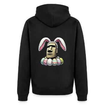 Easter island moai, Isla de Pascua easter island - Unisex Premium Bio Zip Hoodie - Schwarz - Hinten - Nico (187cm)