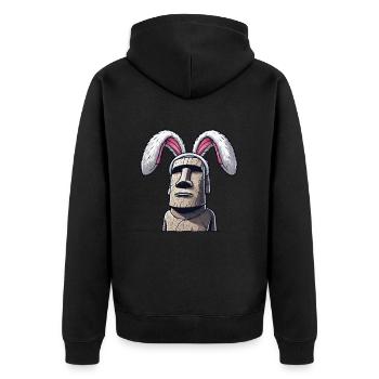 Easter island moai, Isla de Pascua easter island - Unisex Premium Bio Zip Hoodie - Schwarz - Hinten - Nico (187cm)