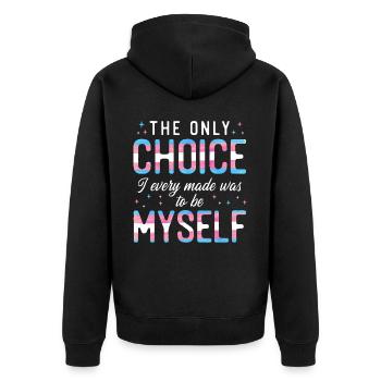 Transgender Trans LGBT Pride - Unisex Premium Bio Zip Hoodie - Schwarz - Hinten - Nico (187cm)