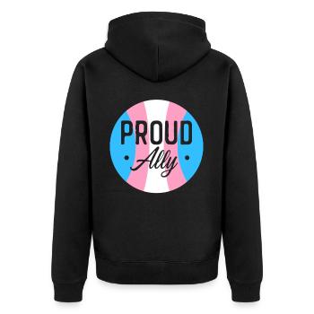 Transgender Trans LGBT Pride - Unisex Premium Bio Zip Hoodie - Schwarz - Hinten - Nico (187cm)