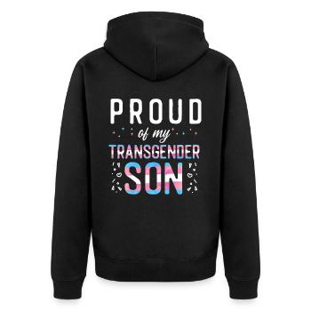 Transgender Trans LGBT Pride - Unisex Premium Organic Zip Hoodie - black - Back - Nico (187cm)