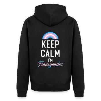 Fierté LGBT transgenre - Veste à capuche bio Premium Unisexe - noir - Dos - Nico (187cm)