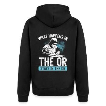 Chirurgischer Techniker Chirurgischer Technologe - Unisex Premium Bio Zip Hoodie - Schwarz - Hinten - Nico (187cm)
