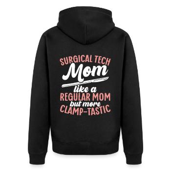 Chirurgischer Techniker Chirurgischer Technologe - Unisex Premium Bio Zip Hoodie - Schwarz - Hinten - Nico (187cm)
