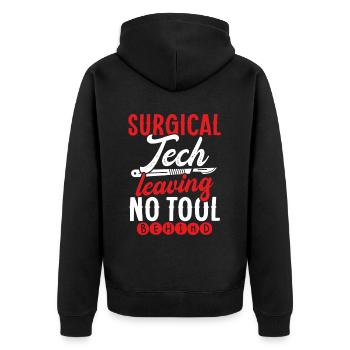 Chirurgischer Techniker Chirurgischer Technologe - Unisex Premium Bio Zip Hoodie - Schwarz - Hinten - Nico (187cm)