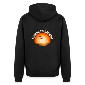 I'm fleeing to Redang - Unisex Premium Organic Zip Hoodie - black - Back - Nico (187cm)