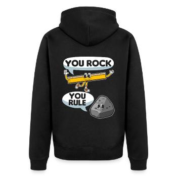 Vous rockez, vous régnez ! Musique stimulante - Veste à capuche bio Premium Unisexe - noir - Dos - Nico (187cm)
