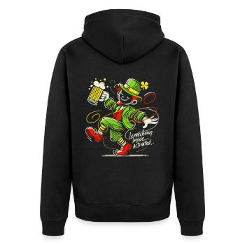 Leprechaun Mode Activates St. Patrick's Day - Unisex Premium Organic Zip Hoodie - black - Back - Nico (187cm)