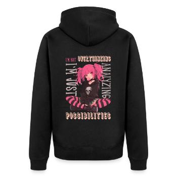 I'm Not Overthinking Goth Anime Girl Pastel Goth - Unisex Premium Organic Zip Hoodie - black - Back - Nico (187cm)