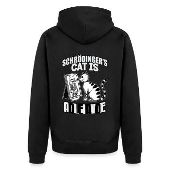 Le chat de Schrödinger mort et vif - Veste à capuche bio Premium Unisexe - noir - Dos - Nico (187cm)