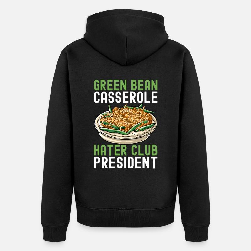 Casserole de haricots verts - Veste à capuche bio Premium Unisexe - noir