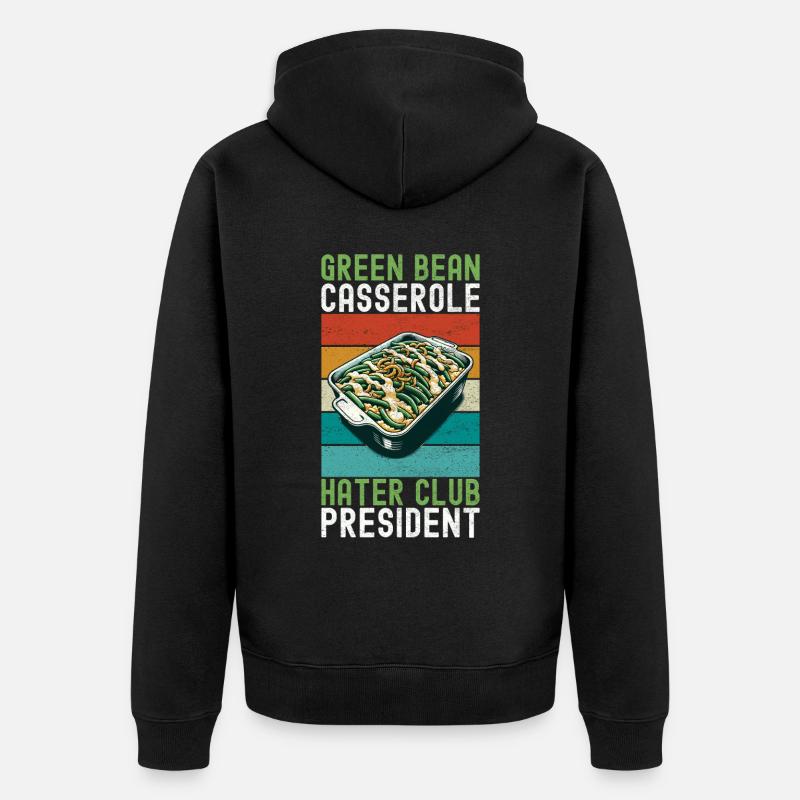 Casserole de haricots verts - Veste à capuche bio Premium Unisexe - noir