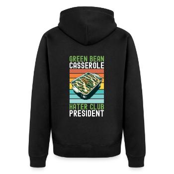 Casserole de haricots verts - Veste à capuche bio Premium Unisexe - noir - Dos - Nico (187cm)