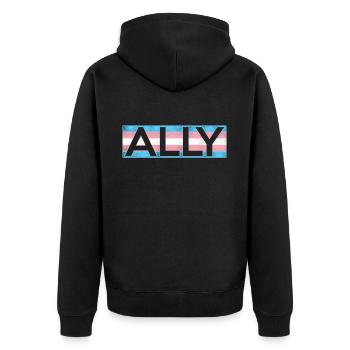 Transgender Trans LGBT Pride - Unisex Premium Bio Zip Hoodie - Schwarz - Hinten - Nico (187cm)