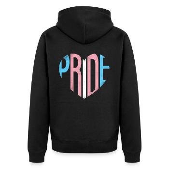 Transgender Trans LGBT Pride - Unisex Premium Bio Zip Hoodie - Schwarz - Hinten - Nico (187cm)