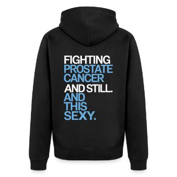 Fight against prostate cancer - Unisex Premium Organic Zip Hoodie - black - Back - Nico (187cm)