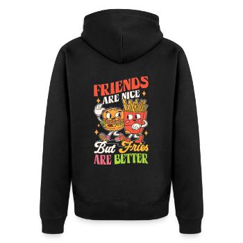 Mais les frites sont de meilleures pommes de terre frites - Veste à capuche bio Premium Unisexe - noir - Dos - Nico (187cm)
