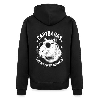 Capybara disant drôle de cadeau Capybara - Veste à capuche bio Premium Unisexe - noir - Dos - Nico (187cm)