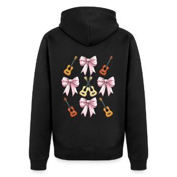 Coquette Bow Ukulélé Guitare Uke Girl Maman - Veste à capuche bio Premium Unisexe - noir - Dos - Nico (187cm)
