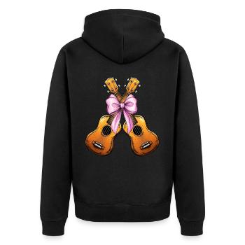 Coquette Bow Ukulélé Guitare Uke Girl Maman - Veste à capuche bio Premium Unisexe - noir - Dos - Nico (187cm)