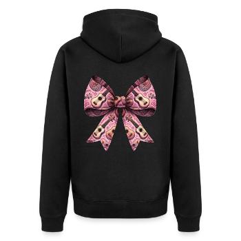 Coquette Bow Ukulélé Uke Motif Fille Maman Rose - Veste à capuche bio Premium Unisexe - noir - Dos - Nico (187cm)
