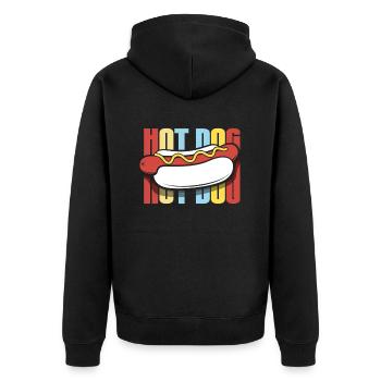 Hot Dog Lover Retro Design - Unisex Premium Organic Zip Hoodie - black - Back - Nico (187cm)