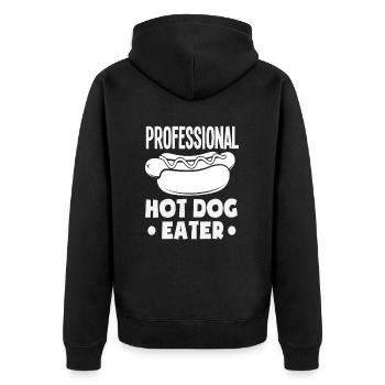 Amateur professionnel de hot-dogs - Veste à capuche bio Premium Unisexe - noir - Dos - Nico (187cm)