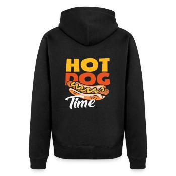 L’heure du hot-dog pour les amateurs de hot-dogs - Veste à capuche bio Premium Unisexe - noir - Dos - Nico (187cm)