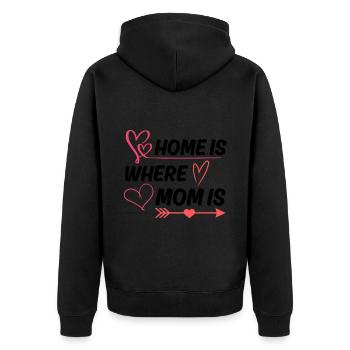 Mom Mother's Day Gift Mom Saying - Unisex Premium Organic Zip Hoodie - black - Back - Nico (187cm)