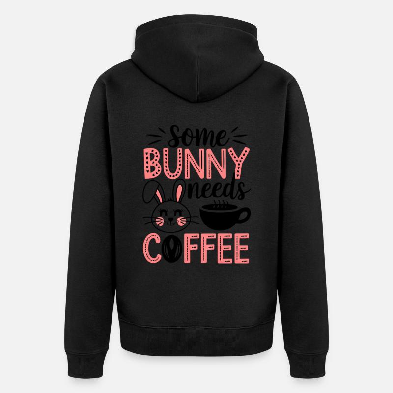 Easter Coffee Drink Easter Coffee - Unisex Premium Organic Zip Hoodie - black
