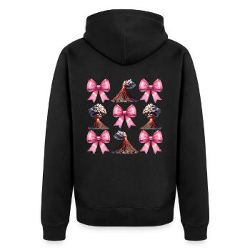 Coquette Arche Volcan Géologie Magma Lava Maman Fille - Veste à capuche bio Premium Unisexe - noir - Dos - Nico (187cm)
