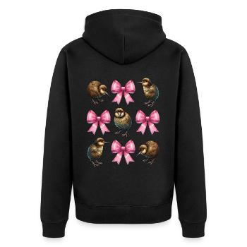 Coquette noeud Kiwi Oiseau Maman Fête des Mères Rose - Veste à capuche bio Premium Unisexe - noir - Dos - Nico (187cm)