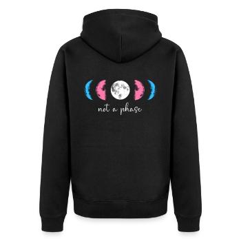 Transgender Trans LGBT Pride - Unisex Premium Bio Zip Hoodie - Schwarz - Hinten - Nico (187cm)