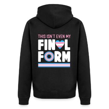 Transgender Trans LGBT Pride - Unisex Premium Organic Zip Hoodie - black - Back - Nico (187cm)