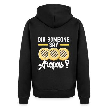 Arepas vénézuélienne - Veste à capuche bio Premium Unisexe - noir - Dos - Nico (187cm)