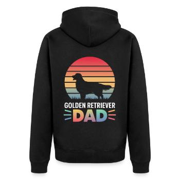 Golden Retriever Saying Golden Retriever Gift - Unisex Premium Organic Zip Hoodie - black - Back - Nico (187cm)